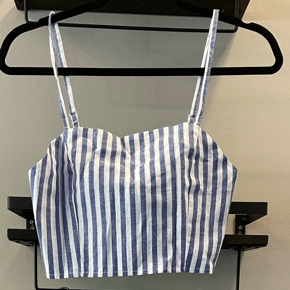 Zaful smocked pinstripe top and skirt duo set. New without tags. Never worn. - Picture 4 of 11